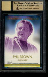 2001 Star Wars Evolution Autograph Phil Brown Owen Lars /1000 BGS 9.5/10 Auto